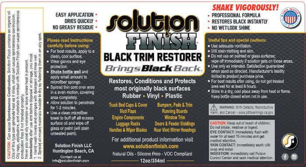Solution Finish - Trim Restorer - Case