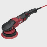 Red and black FLEX car polisher for detailing and paint correction