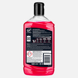 Back label of Hybrid Solutions Pure car wash 500ml, clear bottle with red liquid, car detailing product