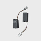 Pair of carbon motor brushes with copper wire leads for power tools or car detailing equipment