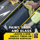 Car detailing spray for paint, dash, and glass — leaves non-greasy finish on interior surfaces