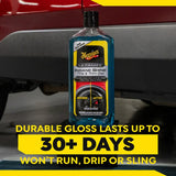 Meguiar's Ultimate Insane Shine Tire & Trim Gel for durable gloss lasting 30+ days, no drip or sling