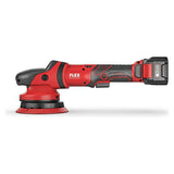 Cordless random orbital polisher in red and black, ideal for car detailing tasks