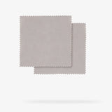 Two grey Detail Ease microfiber cloths for ceramic coating application.