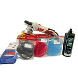 The Detailer’s Emporium Turtle Wax TP3 kit with polisher, polishing pads, and compound.