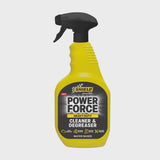 Yellow 1L spray bottle of heavy duty Power Force cleaner and degreaser for car detailing