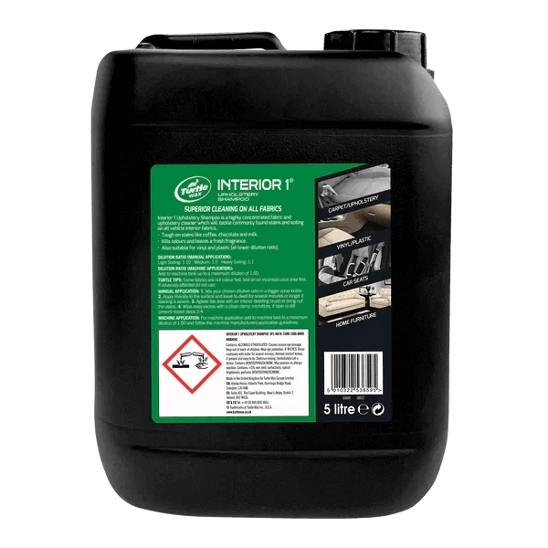 Turtle Wax Pro Interior 1 Upholstery Shampoo 5L General by Turtle Wax | The Detailer's Emporium