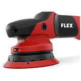 Red and black FLEX dual action car polisher for car detailing and paint correction