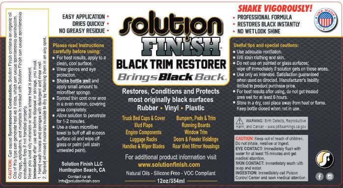 Solution Finish | Solution Finish Black Trim Restorer 360ml at R 1091.35